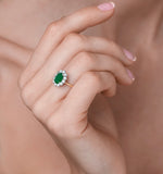 Emerald 1.15ct And Diamond 0.50ct 18k Gold Ring