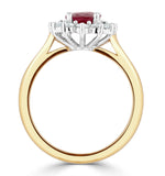 Ruby 1.35ct And Diamond 0.50ct 18k Gold Ring