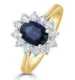Sapphire 1.55ct And Diamond 0.50ct 18k Gold Ring