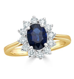 Sapphire 1.55ct And Diamond 0.50ct 18k Gold Ring