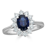 Sapphire 1.55ct And Diamond 0.50ct 18k White Gold Ring