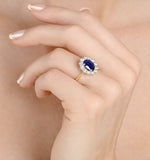 Sapphire 2.3ct And Diamond 1ct Cluster Ring In 18k Gold