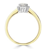 Opal 6 X 4mm And Diamond 9k Yellow Gold Ring
