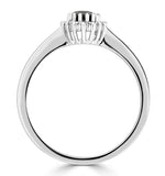 Sapphire 6 X 4mm And Diamond 9k White Gold Ring  A4433