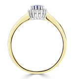 Tanzanite 6 X 4mm And Diamond 18k Gold Ring