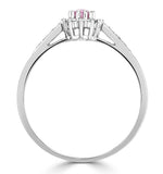 18k White Gold Diamond Pink Sapphire Ring 0.14ct