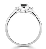 Sapphire 6 X 4mm And Diamond 9k White Gold Ring
