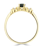 Kanchan Sapphire 3.75mm And Diamond 9k Gold Ring