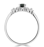 Sapphire 3.75mm And Diamond 9k White Gold Ring