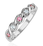 18k White Gold Diamond And Pink Sapphire Ring 0.08ct