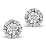 Ella Halo Lab Diamond Earrings Set In Platinum 0.84ct G/vs