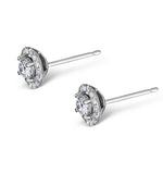 Halo Diamond Earrings - Ella 18k White Gold 0.84ct H/si  Fg26