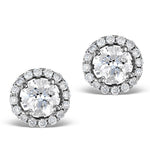 Halo Diamond Earrings - Ella 18k White Gold 1.34ct H/si  Fg27-juy