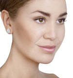 Halo Diamond Earrings 1.20ct Pear Shaped Galileo In 18k White Gold