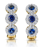 Sapphire And Diamond Trilogy Earrings In 18k Gold - Asteria Collection