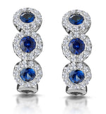 Sapphire And Diamond Earrings 18k White Gold - Asteria Collection