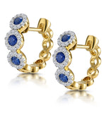 Sapphire And Diamond Trilogy Earrings In 18k Gold - Asteria Collection