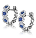 Sapphire And Diamond Earrings 18k White Gold - Asteria Collection