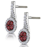 0.75ct Ruby And Diamond Halo Earrings 18kw Gold - Asteria Collection