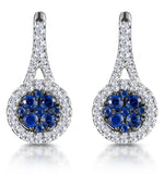 0.75ct Sapphire And Diamond Halo Asteria Earrings 18kw Gold