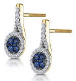 0.75ct Sapphire And Diamond Halo Earrings 18k Gold Asteria Collection