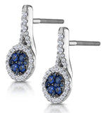 0.75ct Sapphire And Diamond Halo Asteria Earrings 18kw Gold