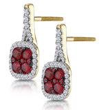 1.05ct Ruby And Diamond Halo Earrings In 18k Gold - Asteria Collection
