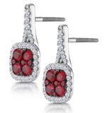 1.05ct Ruby And Diamond Halo Earrings 18kw Gold - Asteria Collection