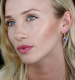2ct Tanzanite And Diamond Halo Earrings 18k Gold - Asteria Collection