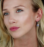 1.4ct Tanzanite And Diamond Halo Earrings 18kw Gold Asteria Collection