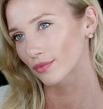 Diamond And Pink Diamond Halo Asteria Oval Earrings In 18k Rose Gold