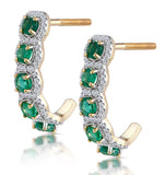 1.20ct Emerald And Diamond Halo Asteria Earrings In 18k Gold