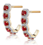 1.50ct Ruby And Diamond Halo Asteria Earrings In 18k Gold