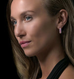 1.50ct Ruby And Diamond Halo Asteria Earrings In 18k Gold
