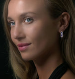 1.50ct Sapphire Diamond Halo Asteria Earrings In 18k Gold