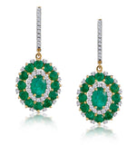 2.50ct Emerald Asteria Collection Diamond Drop Earrings In 18k Gold