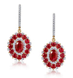 2.50ct Ruby Asteria Collection Diamond Drop Earrings In 18k Gold