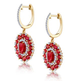 2.50ct Ruby Asteria Collection Diamond Drop Earrings In 18k Gold