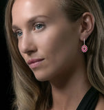 2.50ct Ruby Asteria Collection Diamond Drop Earrings In 18k Gold