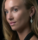 1.10ct Emerald Asteria Collection Diamond Drop Earrings In 18k Gold