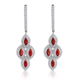 1.40ct Ruby Asteria Collection Diamond Drop Earrings 18k White Gold