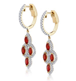 1.40ct Ruby Asteria Collection Diamond Drop Earrings In 18k Gold