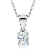 Chloe 18k White Gold Diamond Solitaire Necklace 0.33ct H/si
