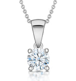 Lab Diamond Solitaire Necklace 0.50ct Chloe Certified Platinum H/si1