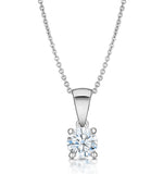 Diamond Solitaire Necklace 0.50ct Chloe Certified In 18kw Gold G/si2
