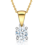 Chloe Certified 0.50ct Diamond Solitaire Necklace In 18k Gold G/si1