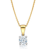 Chloe Certified 0.50ct Diamond Solitaire Necklace In 18k Gold E/vs1