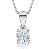 Diamond Solitaire Necklace 0.70ct Chloe Certified In Platinum G/si1