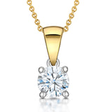 Chloe Certified 0.70ct Diamond Solitaire Necklace In 18k Gold E/vs2
