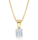 Chloe Certified 0.70ct Diamond Solitaire Necklace In 18k Gold E/vs1